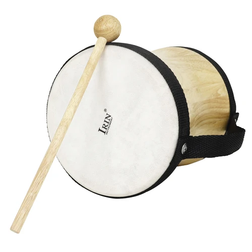 Imagen 2 del producto IRIN-tambor de mano de piel de oveja de madera, percusión Orff, tambores de mano profesionales, regalos, tambor de enseñanza con baquetas