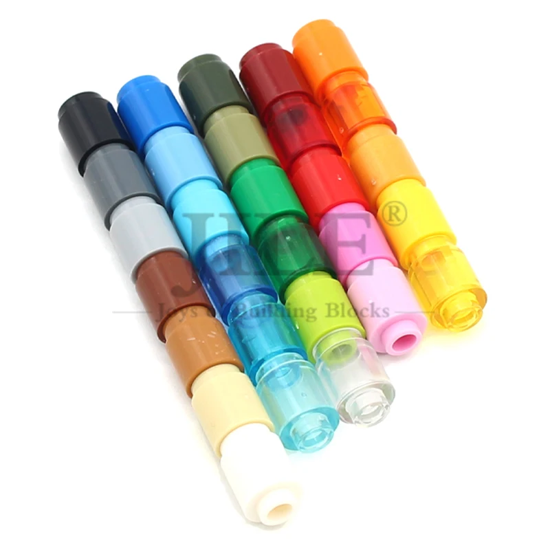 100pcs Moc Brick Round 1x1 3062 Cylindrical Lamp Bead DIY Enlighten Building Blocks Compatible with Assembles Particles Toys