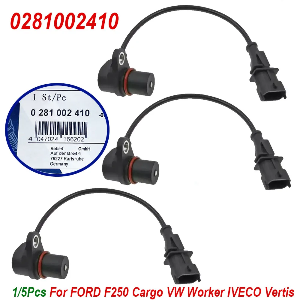 High Quality 1/5Pcs 0281002410 Crankshaft Position Sensor 4890189 BG5X6C315BA 2R0906433 For F-250 VW Worker Iveco Vertis