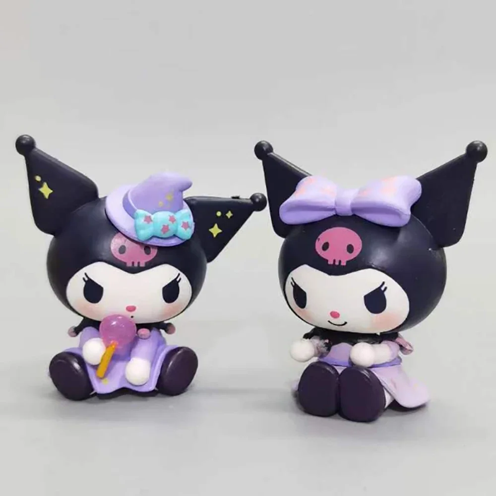 Kuromi Sanrio Anime Figure 7Cm oggetti da collezione Kawaii Toys Candy Party Christmas Halloween Cake Decoration regali per bambini