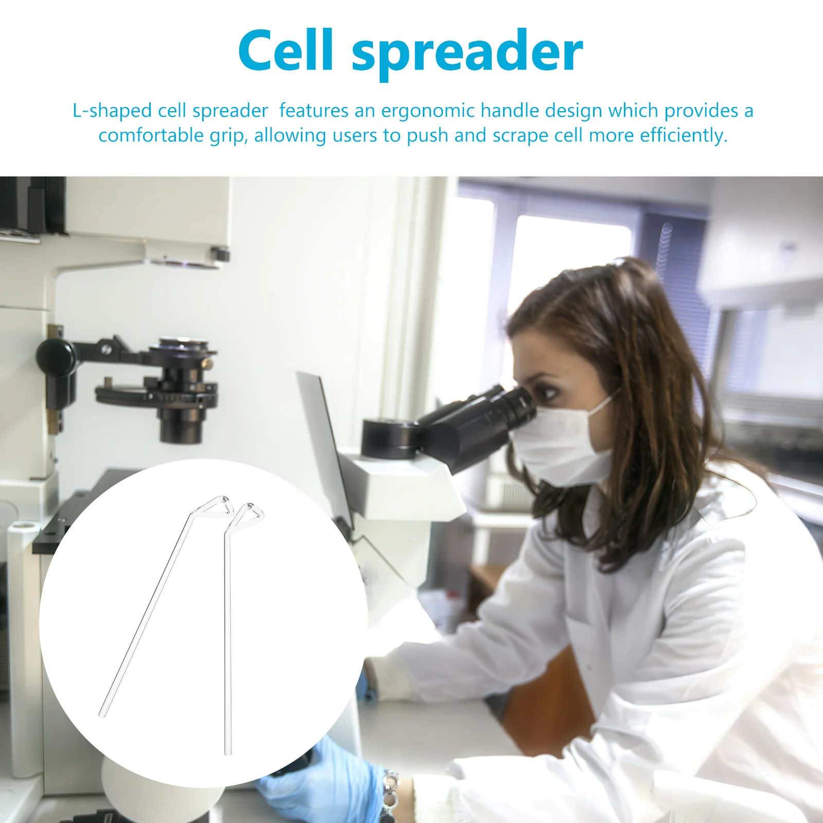 

2Pcs Glass Cell Spreaders L-Shaped Ergonomic Handle Lab Tools for Microbe Experiment Scientific Culture Spreader Laboratory