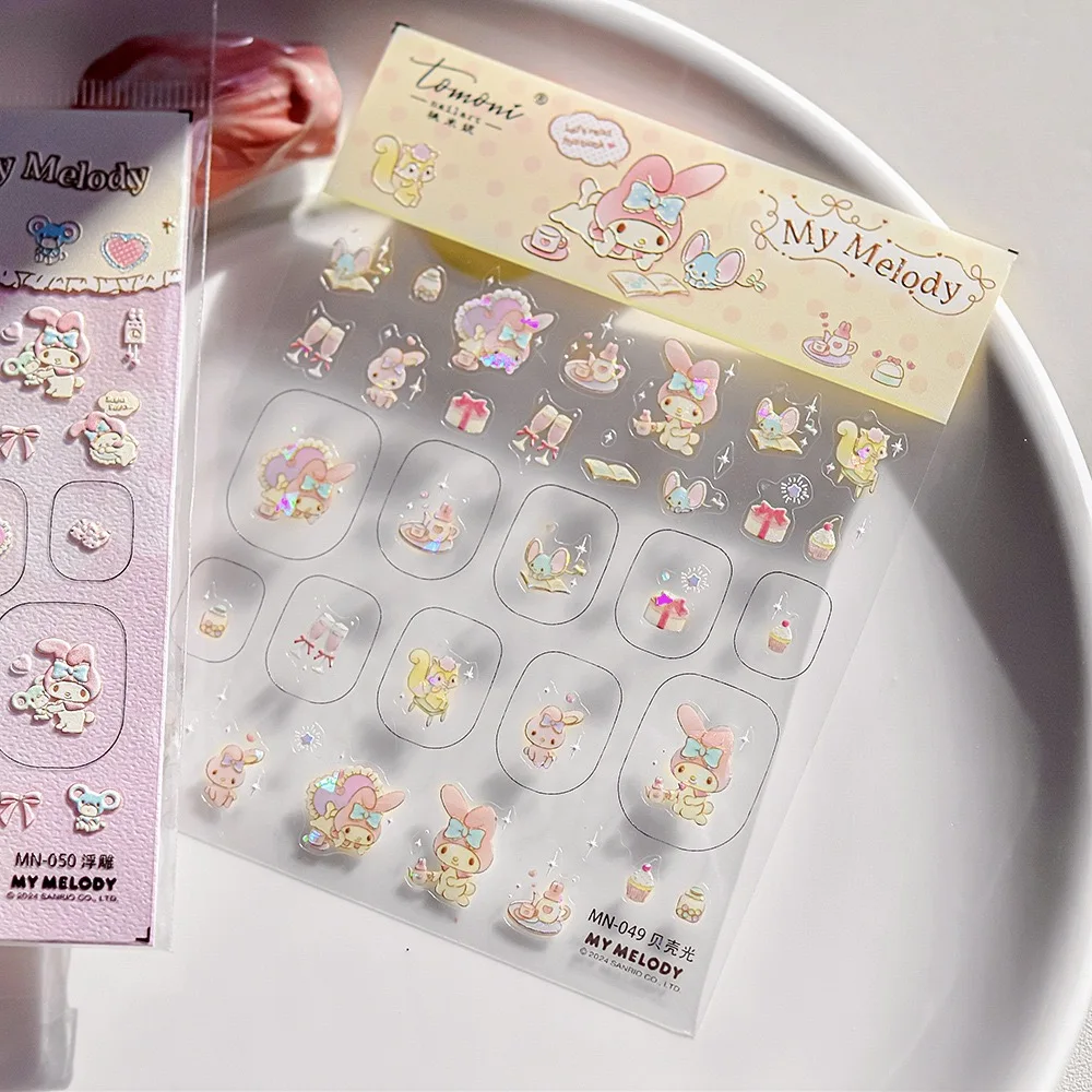 

Tomoni Co-brand New Sanrio Nail Stickers Kawaii Melody Nail Art Supplies Nail Art Decals Anime Stickers For Nails Press On Nails