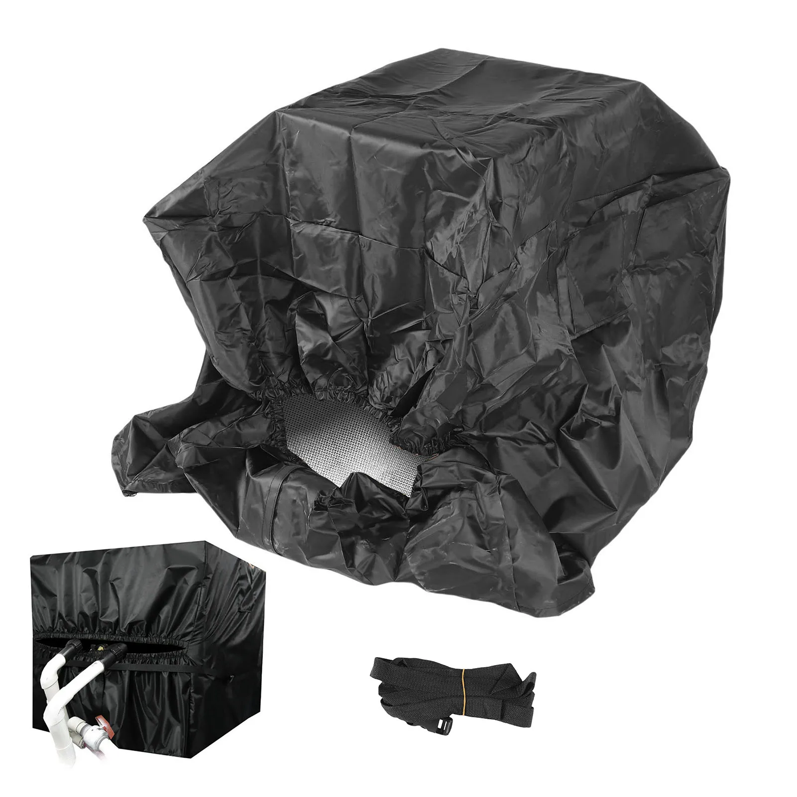 

Outdoor Pool Heater Cover Water Proof Winter Swimming Pool Heat Pump Cover 420D Oxford Fabric Silver Coated Black