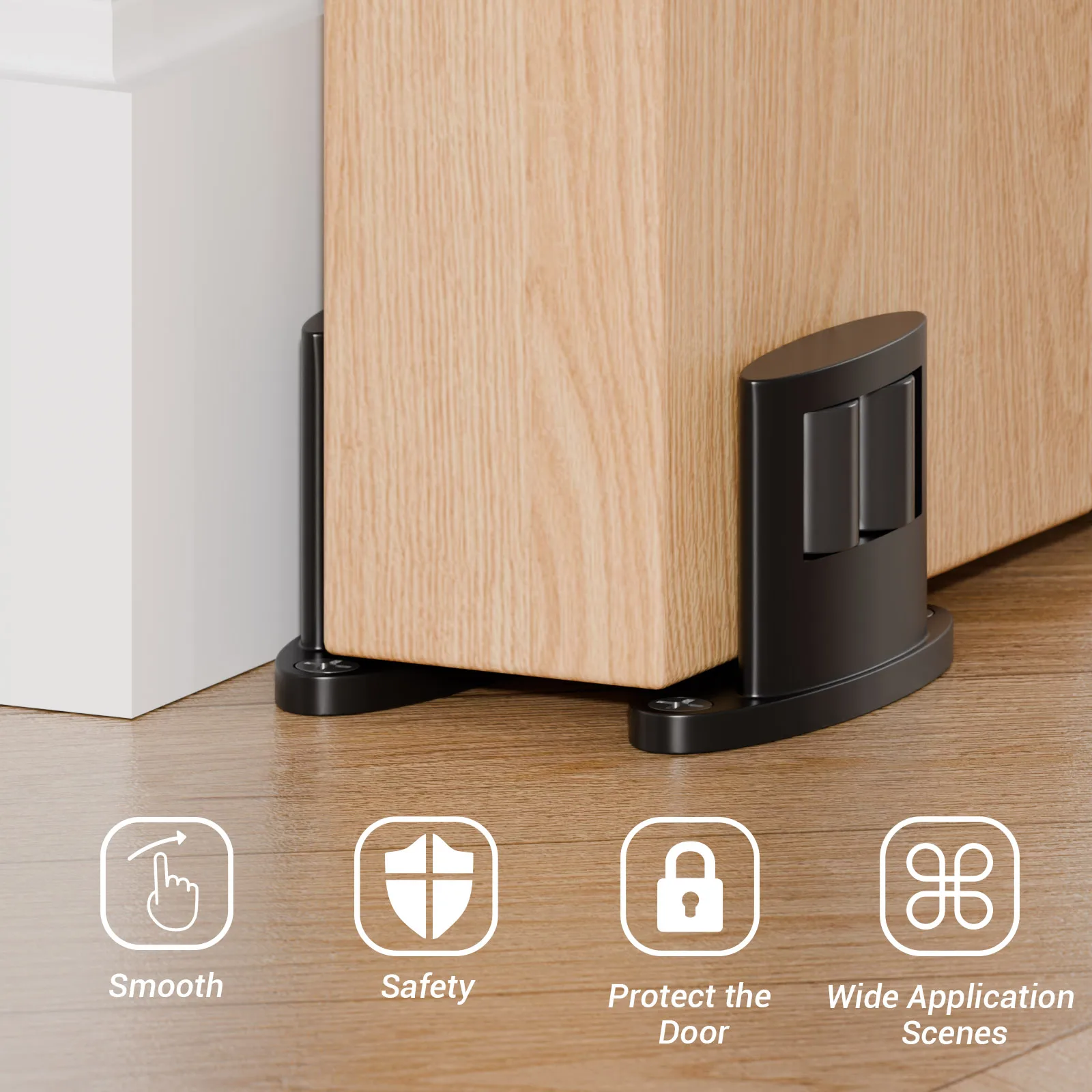 

CCJH 1/2Pair Elevated Double-Wheel Floor Guide for Sliding Barn Doors