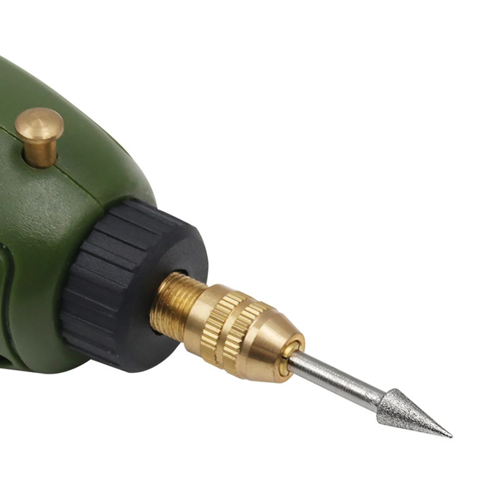 Diamond Grinding Head Needle Bits 3MM Shank Carving Needle Grinding Rods Burrs Engraving Carving Drilling Tool Glass Stone Bit