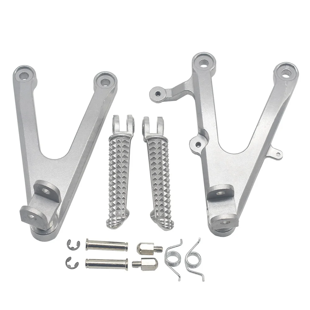 Motorcycle Rider Front Foot Pegs Footrest Set Brackets For Yamaha YZF R1 YZF-R1 2002 2003