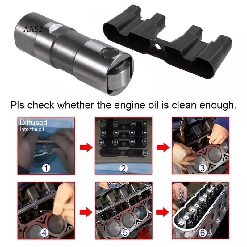 

AS-16X Hydraulic Roller Lifters & 4X Trays Set 12499225 For Chevy 5.3L 5.7L LS1 LS2 LS3 LS7