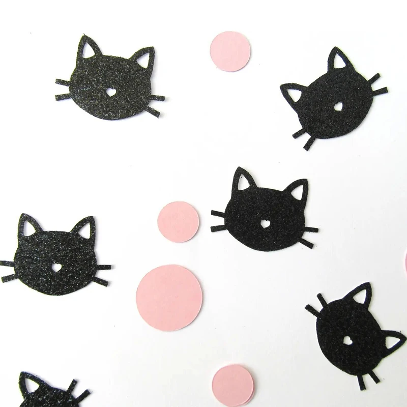100 шт., бумажное украшение для конфетти с котом, тематическое украшение для домашнего животного, разбросы кошки, детские мероприятия, сувениры для дня рождения