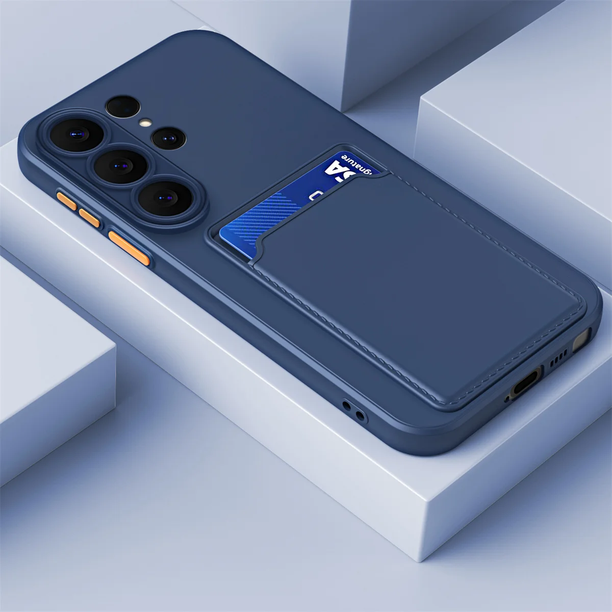 Silikon-Kartenhalter-Handyhülle für Samsung Galaxy S26 Ultra S25 Edge S24 FE S23 S22 S21 Plus A07 A17 A36 A56 A55 A54 A53