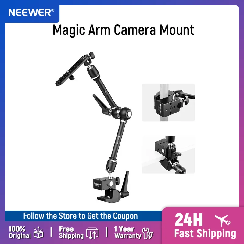 

NEEWER 21" Magic Arm Camera Mount with Super Clamp for PA073 PA074 Phone Cage Rig DSLR Camera Monitor Video Light