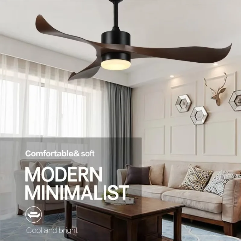 Modern Led Ceiling Fan with Light, 52'' Ceiling Fans with Lamp, 3 Blades Handing Fan with Led Light, Luxury Ventilador Fan