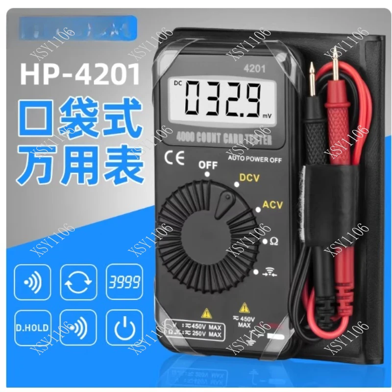 HP4201 Mini Pocket Multimeter Automatic Range Digital Tester for Voltage Resistance