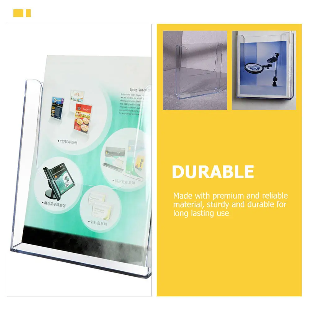 

1 шт. Прозрачный органайзер для файлов, прозрачная настольная подставка для офисных документов, журналов, брошюр, подставка для литературы, органайзер для хранения.