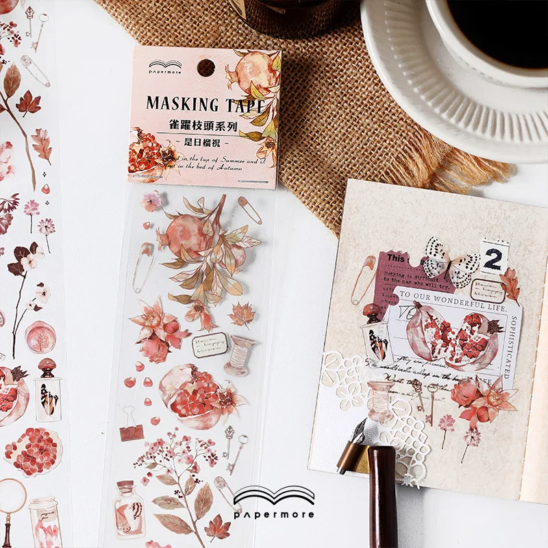 Garden Flowers Washi Tape Floral Decorative Paper Masking Tapes For Scrapbooking Craft And Diy