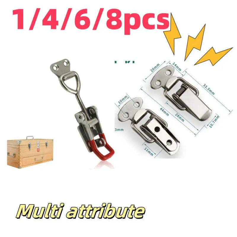 Toggle Clamp Hasp Lock para Chest Box Gift, aço inoxidável Cabinet Boxes, mola carregada Catch, mala, 2 pçs/lote, 4 pçs/lote, 10,5mm, 33,5mm