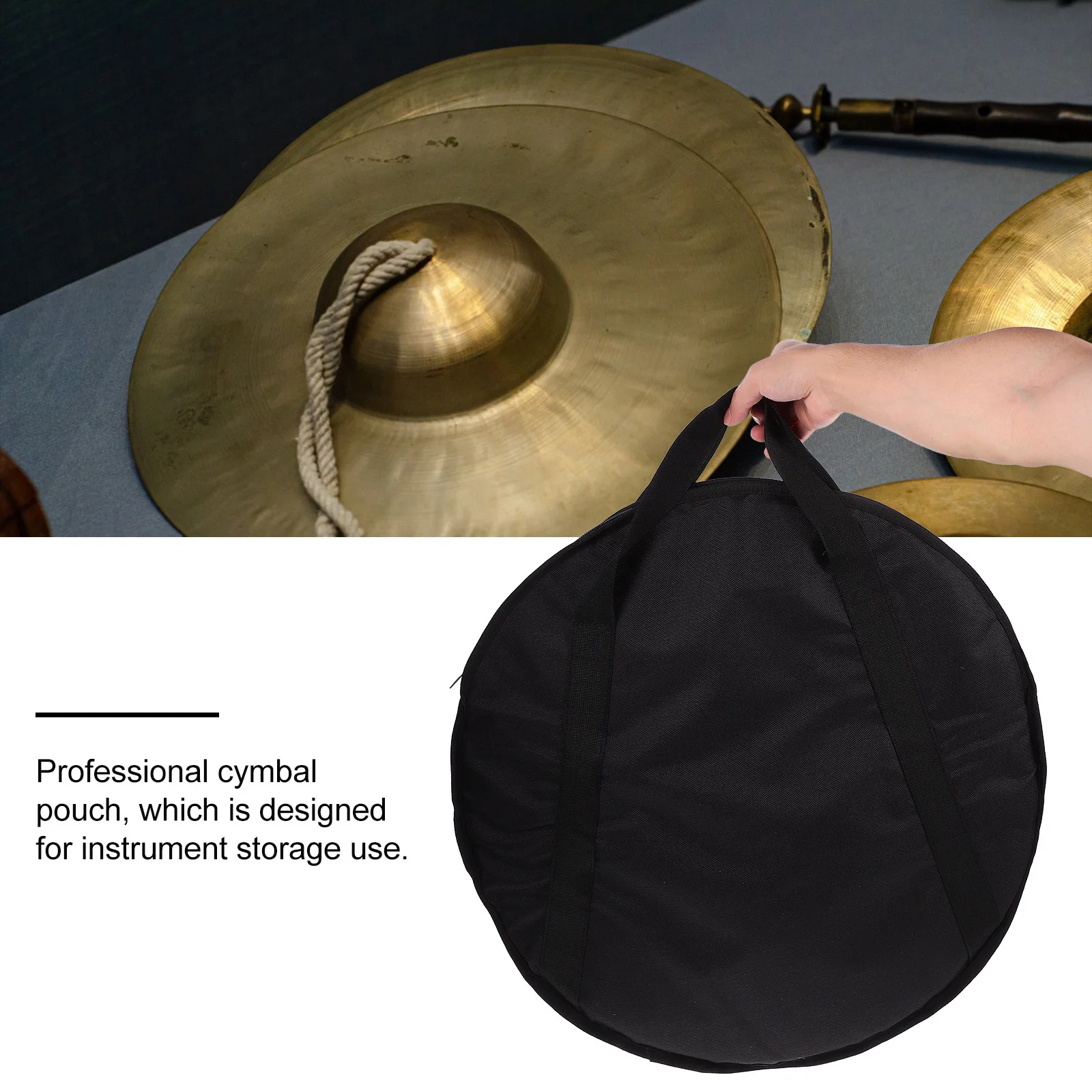 

Professional Cymbal Pouch Black Oxford Wear-Resistant Instrument Storage Bag Tote Case Cymbal Bag Instrument Container