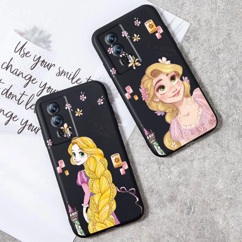 Princess Tangled Rapunzel For Xiaomi Redmi 9A 9C 9AT 10C 9 9T 10 12C 8 12 K60 A1 A2 K50 K40 5G Black Back Phone Case