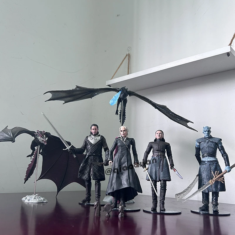 Jon Snow Night King Daenerys Targaryen Frost Wyrm Viserion Black Ice Dragon Rhaegal Action Figure Model Toys Desktop Decoration