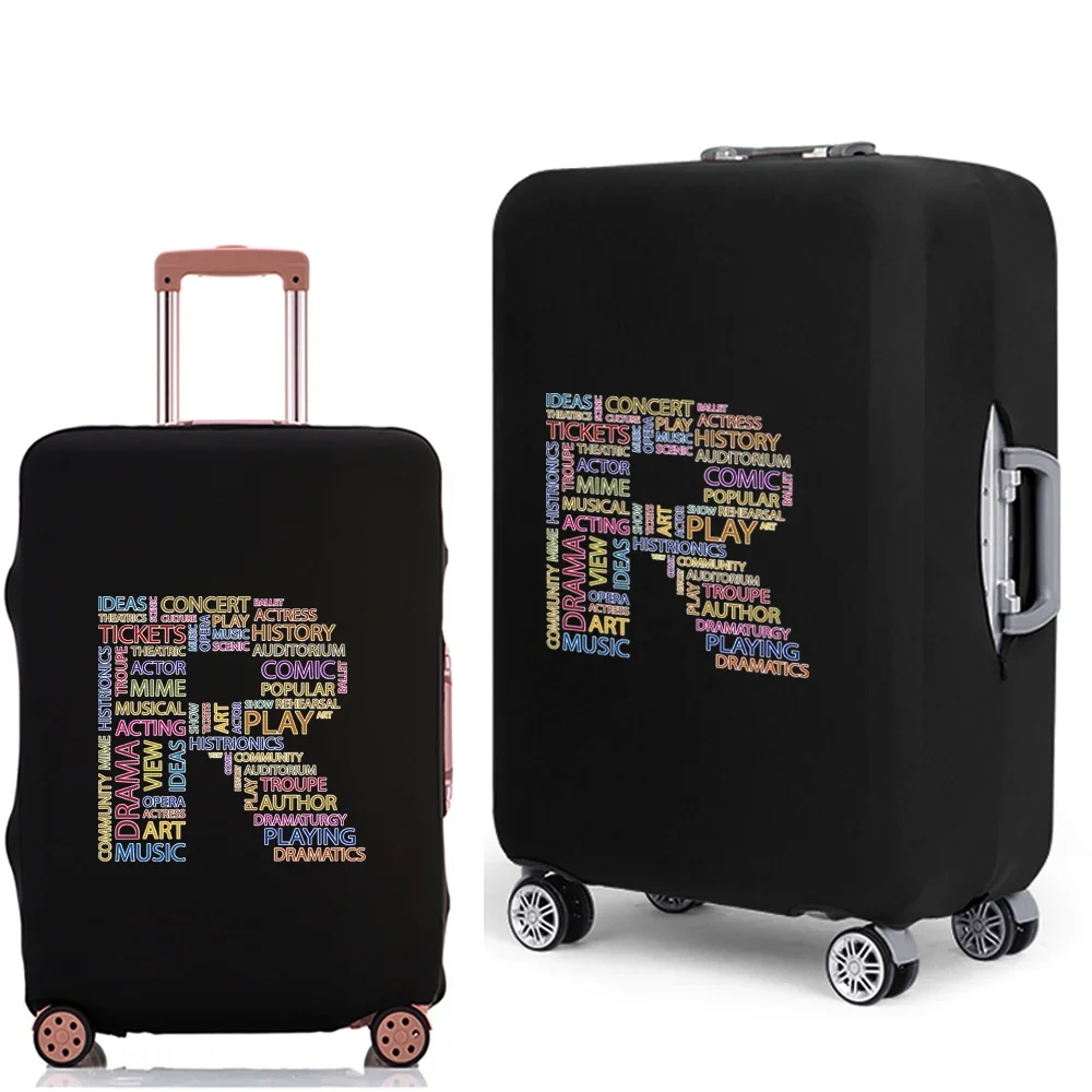 2022 Luggage Case Protective Cover Text 26 Letter Pattern Travel Elastic Duffle Luggage Dust Cover for 18-28 Inch Suitcase