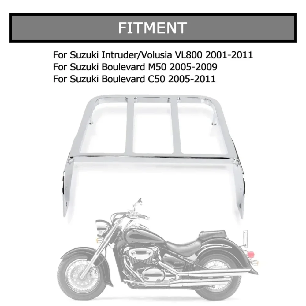 

Motorcycle Chrome Sissy Bar Luggage Rack For Suzuki Intruder Volusia VL800 2001-2011 Boulevard M50 2005-2009 C50 05-11