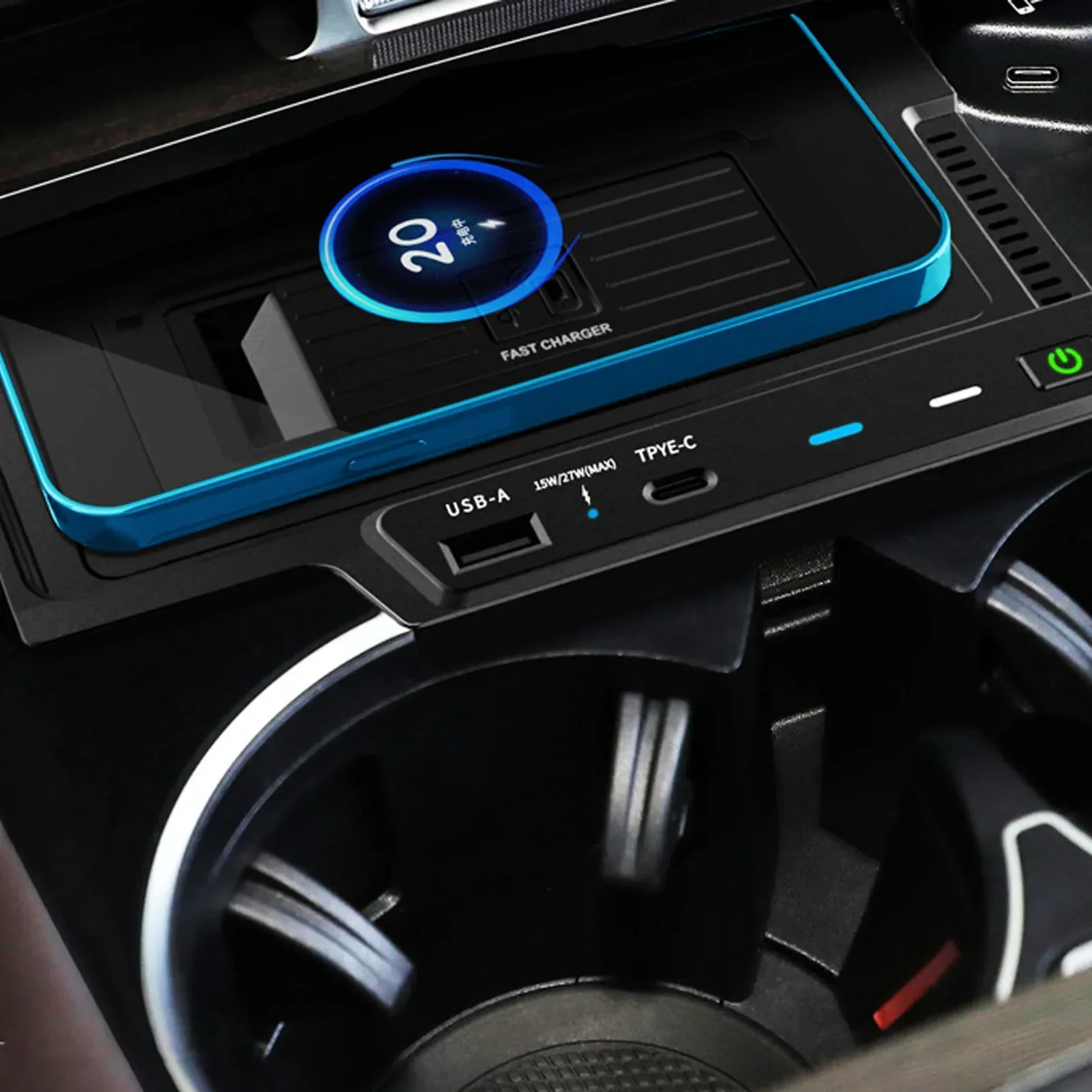 15W Car Wireless Charging Mat Cell Phone Wireless Charger Fast Charging Pad for Cars for Mercedes-Benz W167 GLE 2020-2023