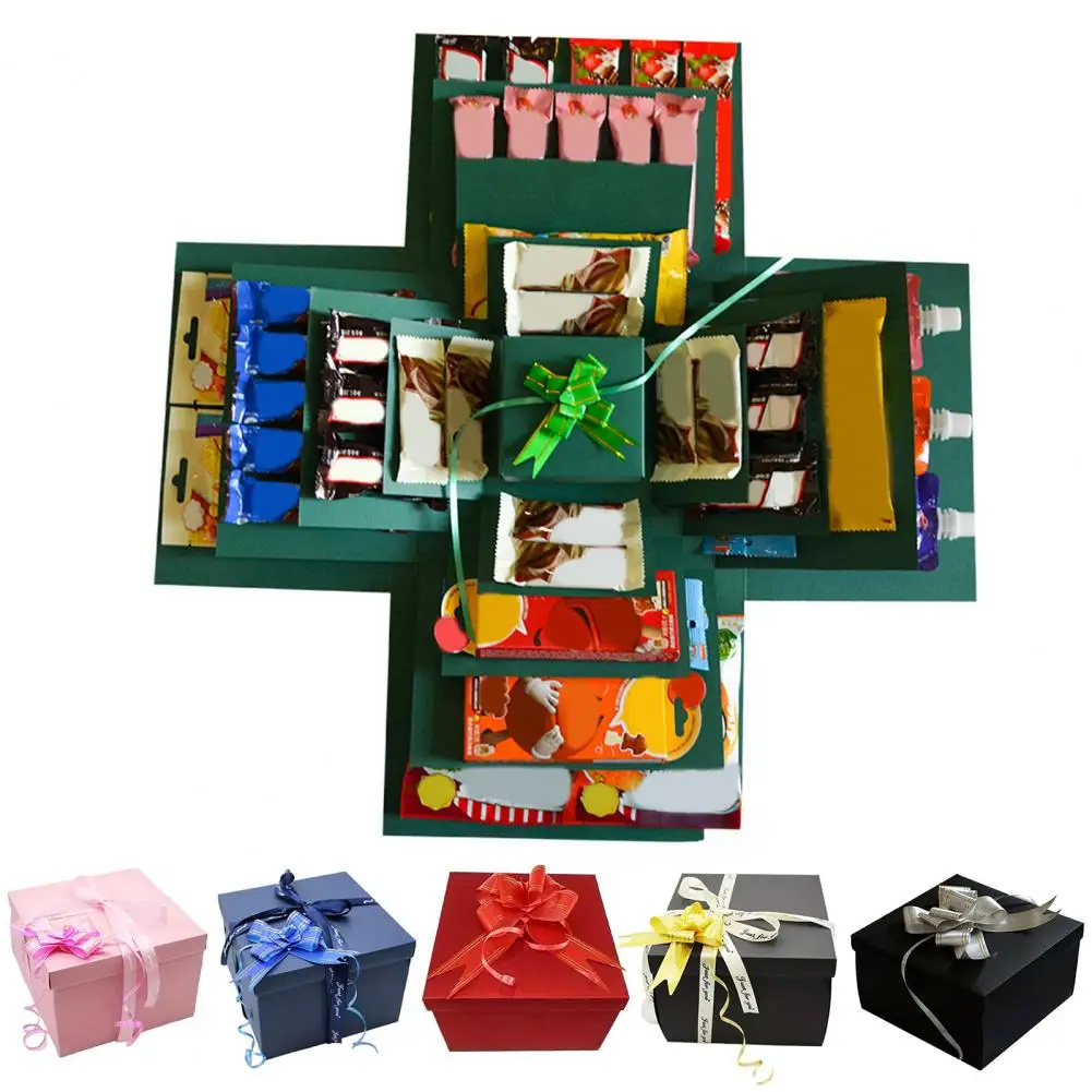 1 Set Exploding Gift Box 5 Layer 55cm Christmas Money Box Paper Holiday For Holding Snacks Sweets Cash Birthday Wedding Party