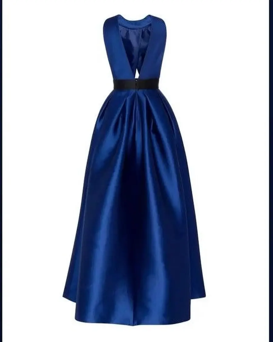 Xijun Navy Blue Long Satin Evening Dresses Sleeveless Simple A-Line Formal Occasion Prom Dresses Floor Length Prom Gowns 2024