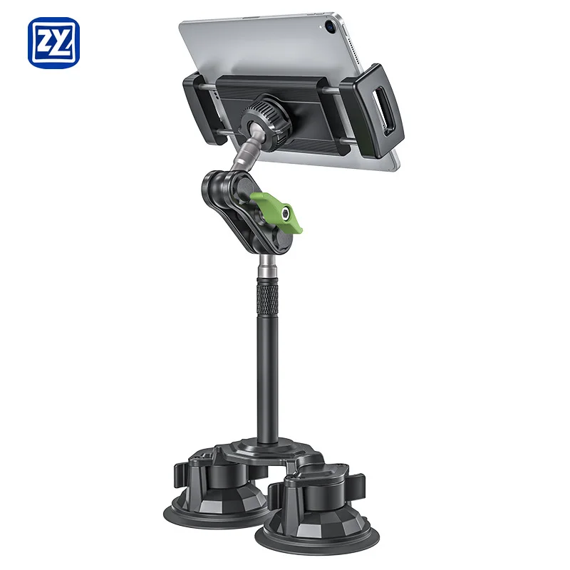 

High Quality Metal Tablet Car Holder Universal Adjustable Double Suction Cup Mount for iPad