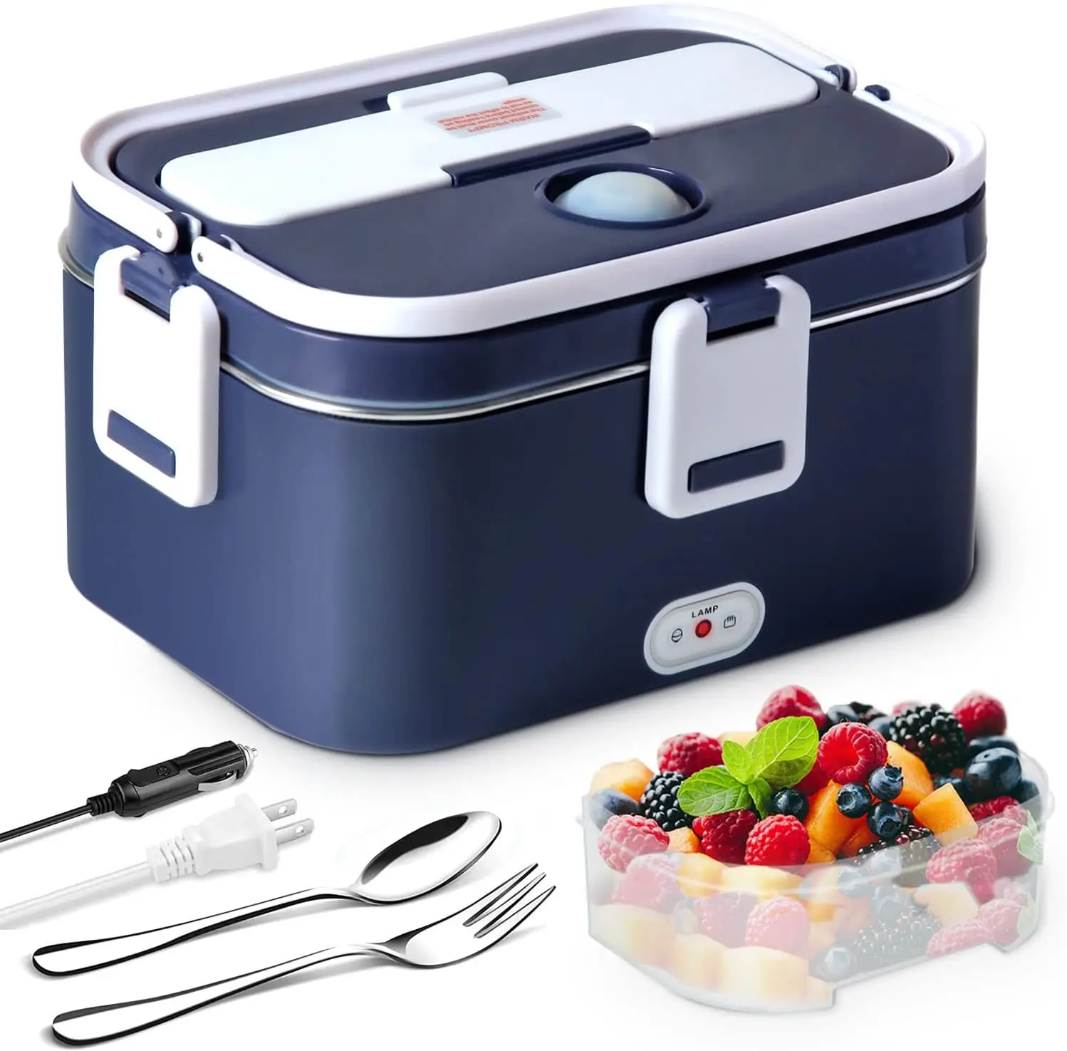 1.5 L 60W Electric Lunch Box Food Warmer Portable Food Heater for Car Or Home - Leak Proof, Lunch Heating Microwave for Truckers