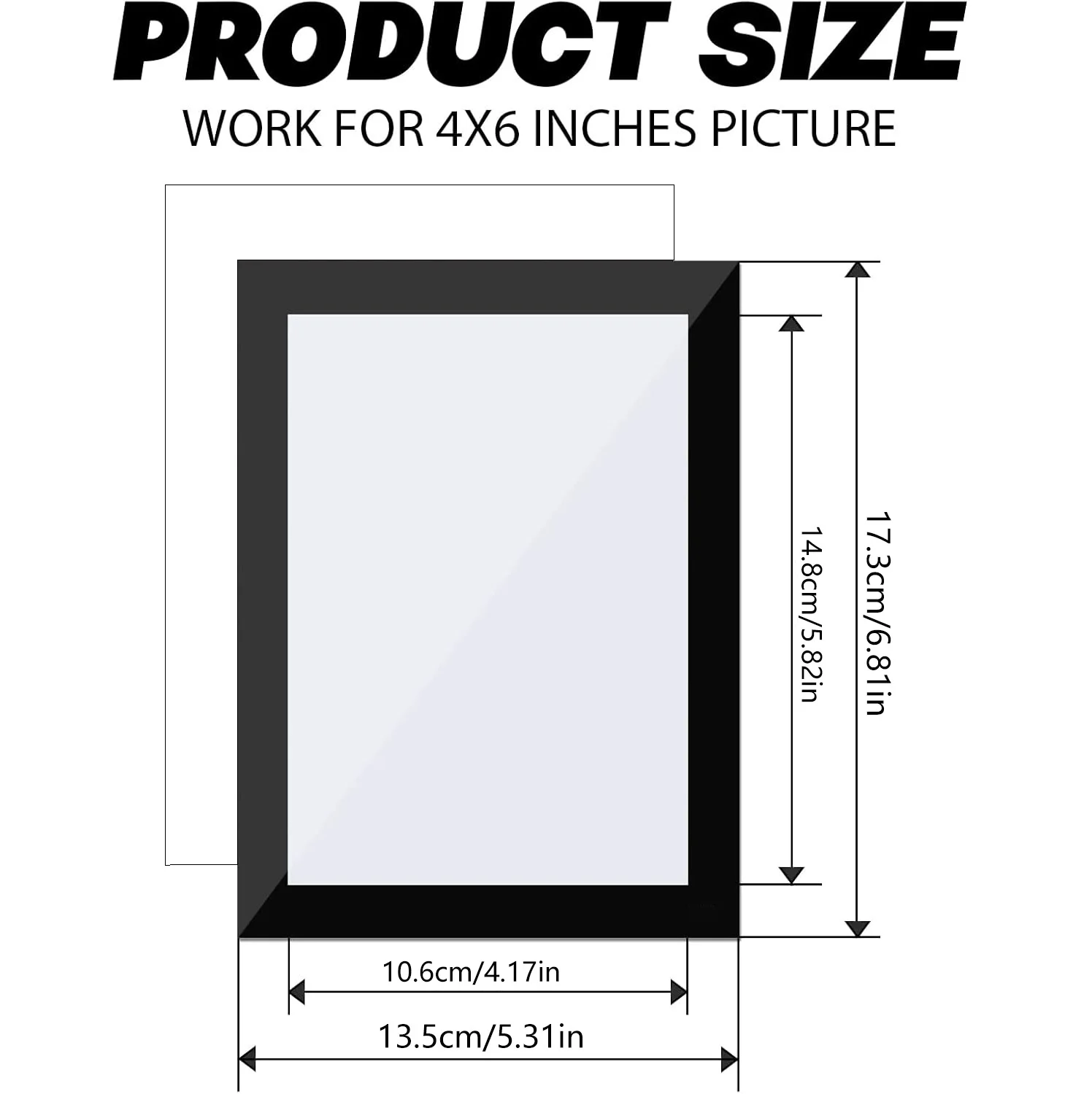 5Pcs 4 X 6 Inch Size Magnetic Adhesive Photo Frame Wall-Mounted Self-Adhesive Magnetic Sign Holder Folder