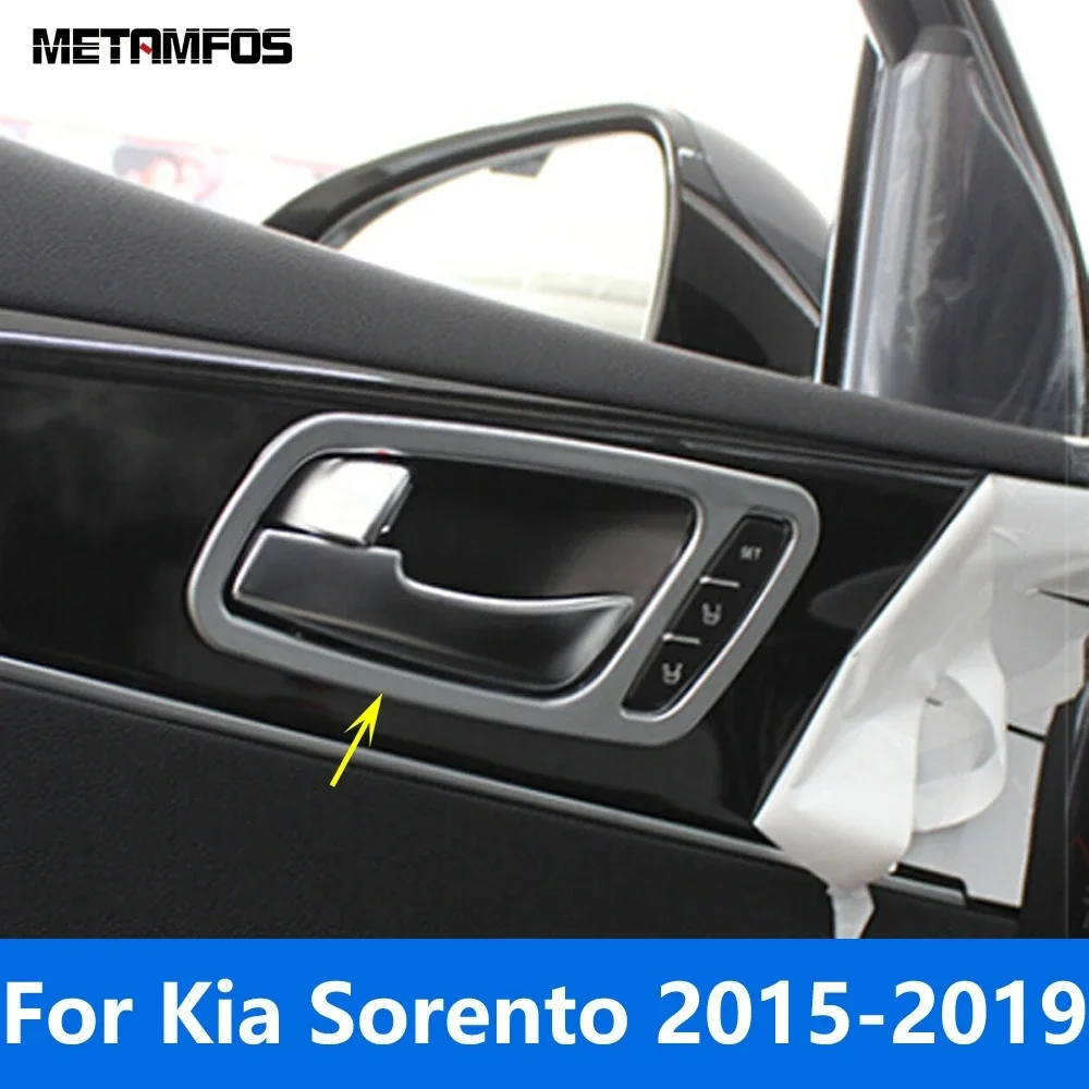 For Kia Sorento 2015 2016 2017 2018 2019 Matte Inside Door Handle Bowl Panel Cover Trim Interior Accessories Car Styling