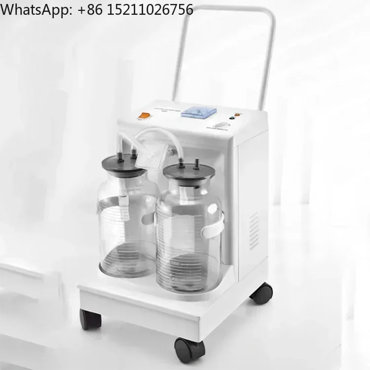 Hot sell Medical electric suction pump apparatus aspirator double bottles suction trolley unit machine vaccum suction machin