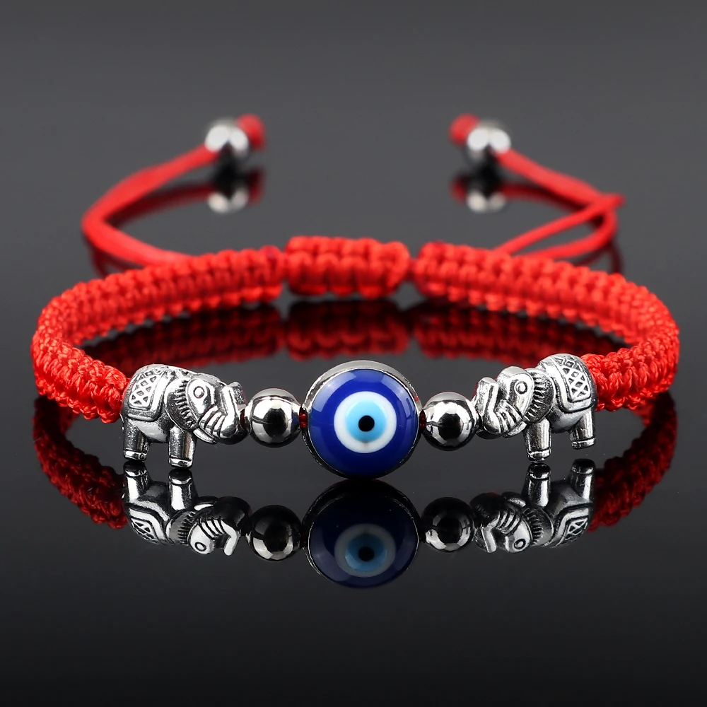 New Red Nylon Thread Evil Eye Braided Bracelet Women Men Vintage Butterfly Elephant Couple Bracelet Chain Jewelry Gift Wholesale