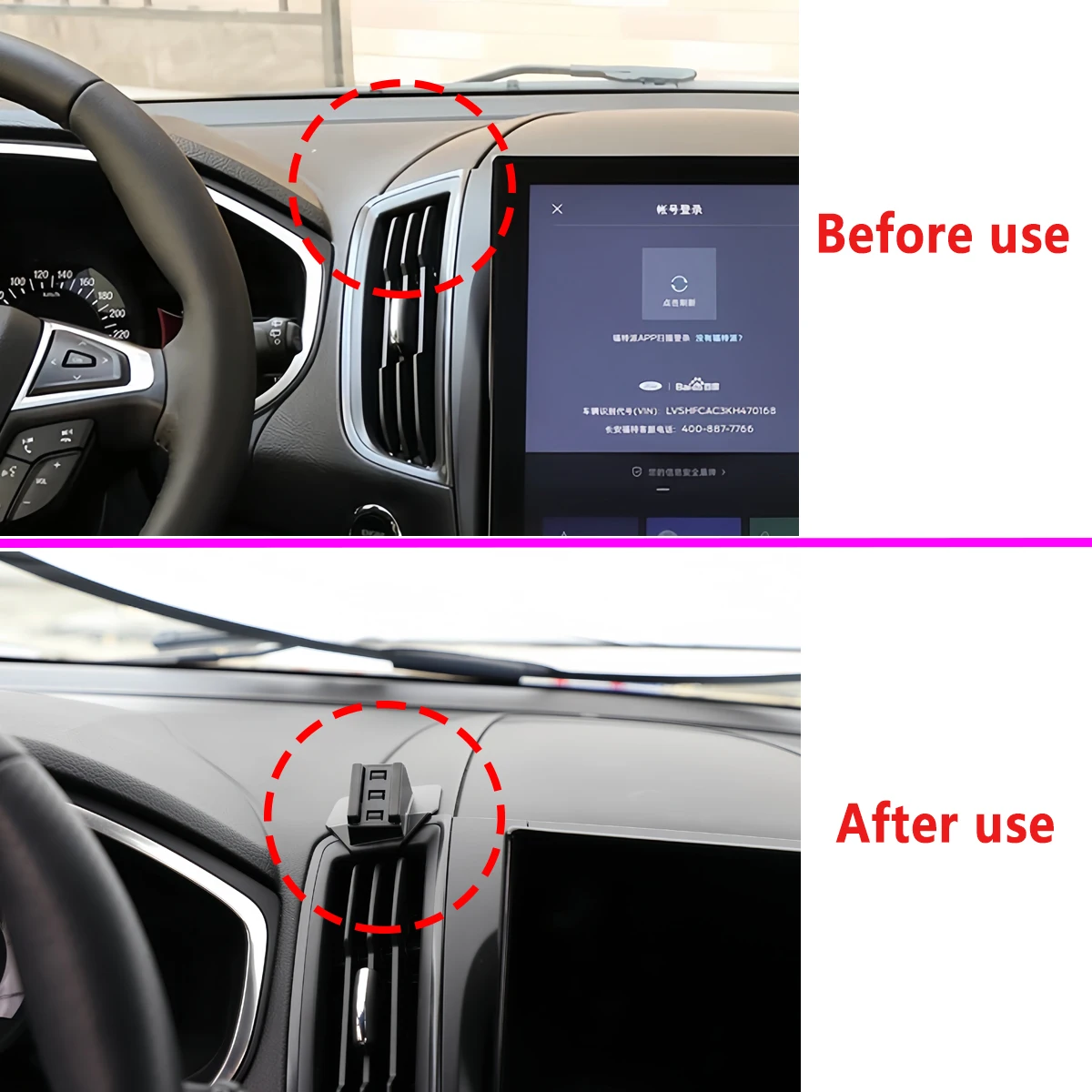 Custom For Ford Edge 2015 2016 2017 2018 2019-2020 Car Phone Holder Wireless Charger For MagSafe Fixed Magnetic Mount Phone Base