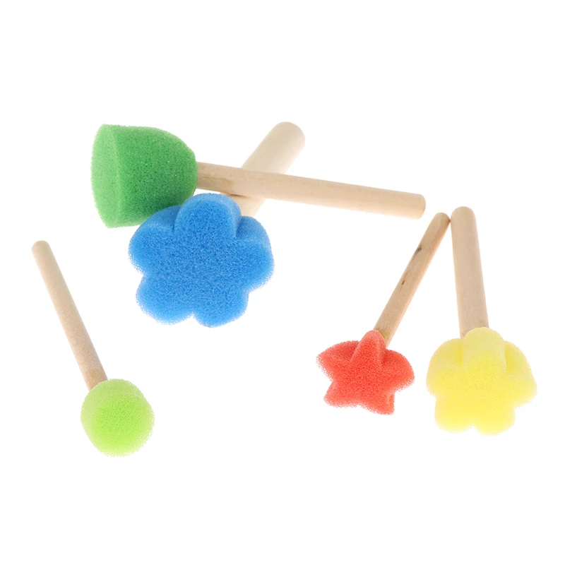 5 pezzi/set kit di pennelli per timbri in spugna per bambini, giocattoli da disegno di fiori per bambini, pittura artistica