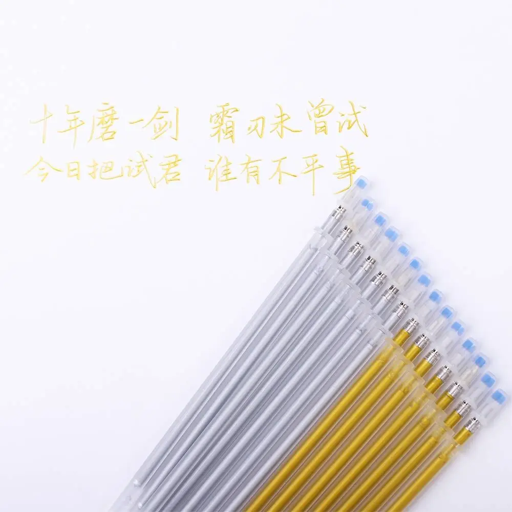 20Pcs Replacement School Ink Refill White Inks Stationery DIY Scrapbooking Tool Gel Ink Pen Gel Pen Refills Signature Rods