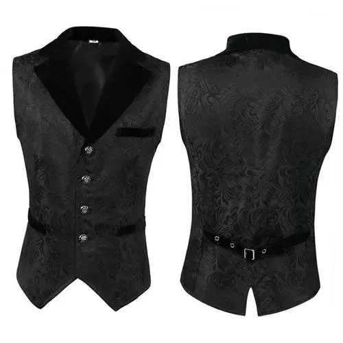 سترة رجالية على الطراز القوطي في القرون الوسطى أزياء المسرح أزياء الهالوين مادة البوليستر ملابس عرقية أصلية لموسم الربيع 2024 #2