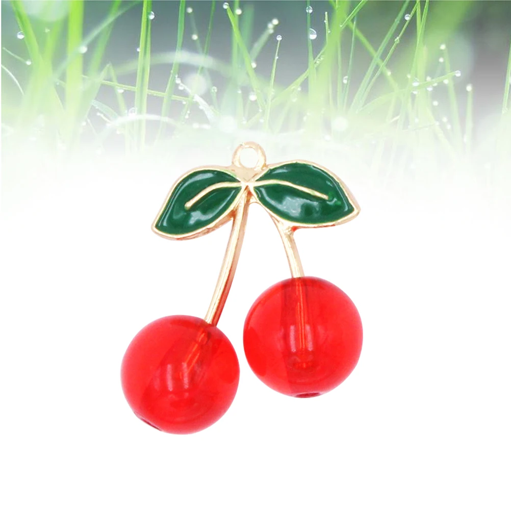 

10Pcs Cherry Pendant Charms Jewelry Making Bracelet Necklace Drops Earring DIY Crafting Accessories