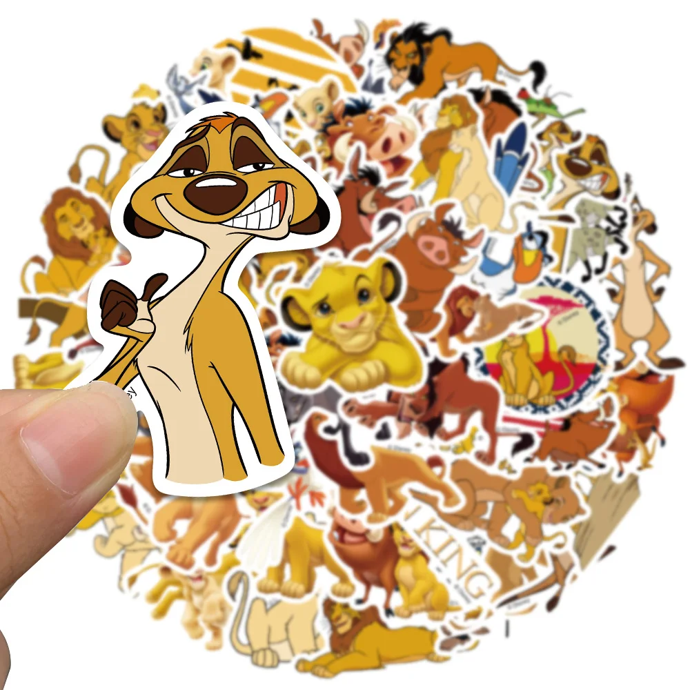 50pcs Disney The Lion King Simba Stickers Cartoon Graffiti Decals For Kids Laptop Luggage Scrapbook Waterproof PVC Sticker