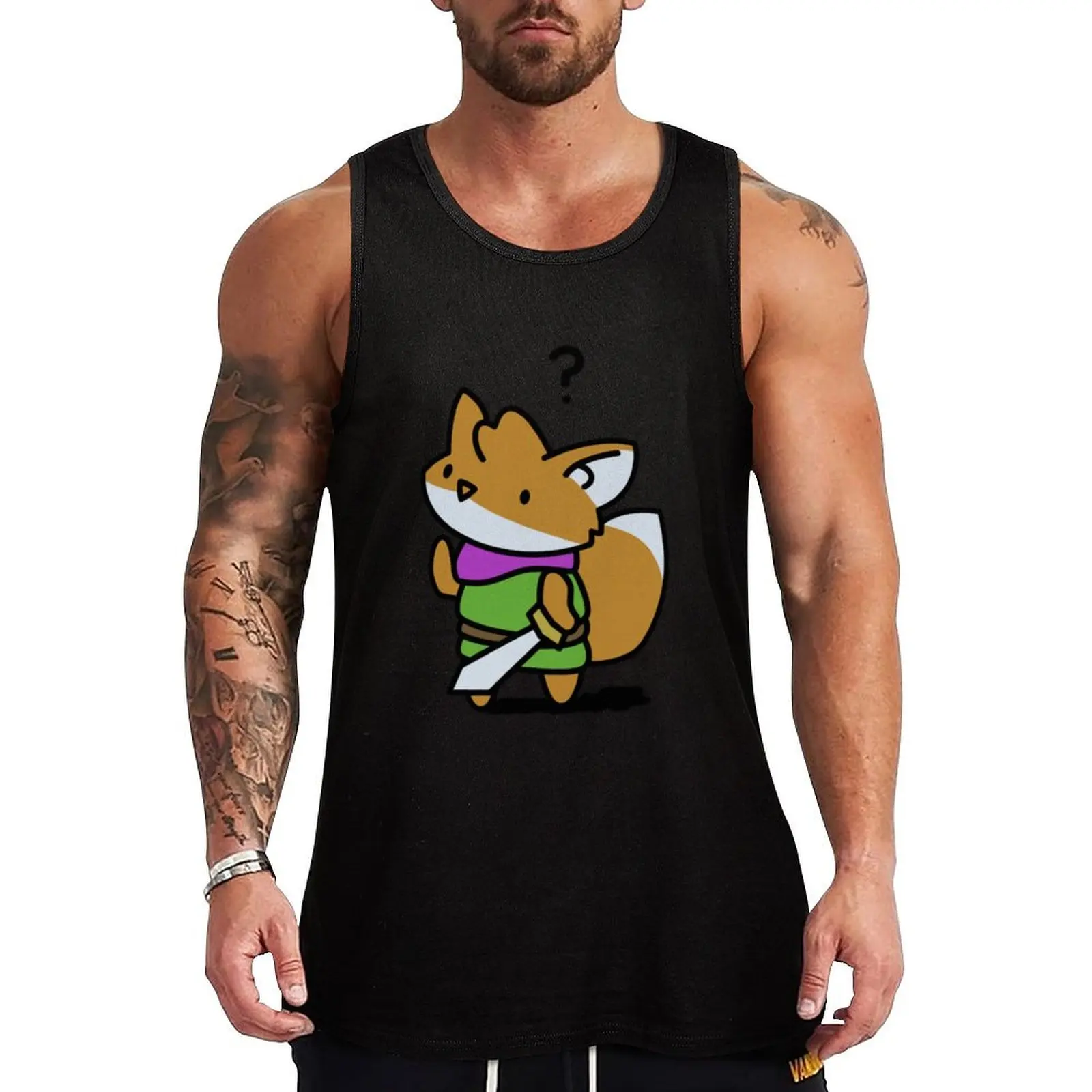 

Tunic Fox Pondering Tank Top bodybuilding t shirt Men's gym t-shirt Gym man vests for men