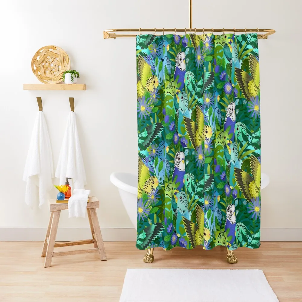 

budgies amongst the brachysomes Shower Curtain Shower For Bathroom For Bathroom Shower Set For Bathroom Curtain