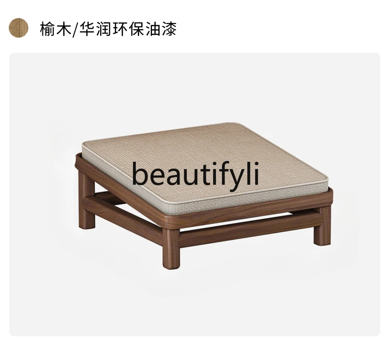 Buddha worship stool Buddhist hall kowtow kneeling mat square solid wood futon seat cushion