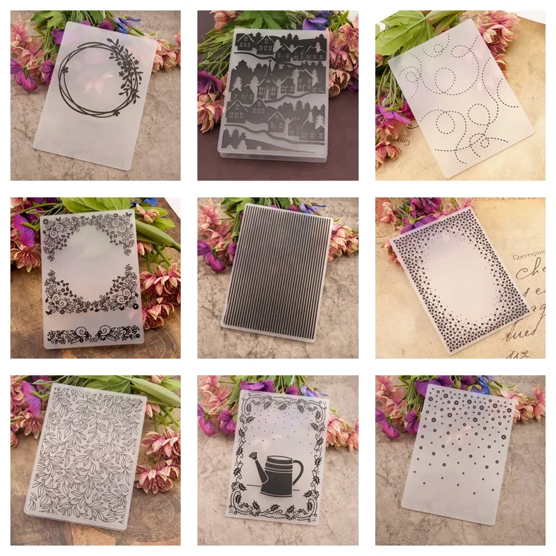 

Embossing Folders for Card Making, Flowers Frame Background DIY Template Photo Album Card Paper Handmade Scrapbooking DIY Craft