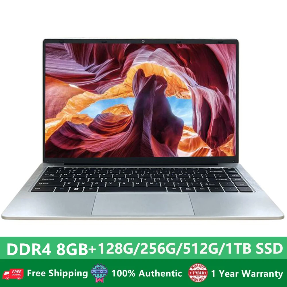 Laptop Intel N4000, Notebook siswa Intel N4000 14.1 inci RAM 8GB DDR4 ROM 128GB 256GB SSD Windows 10 Pro Inte