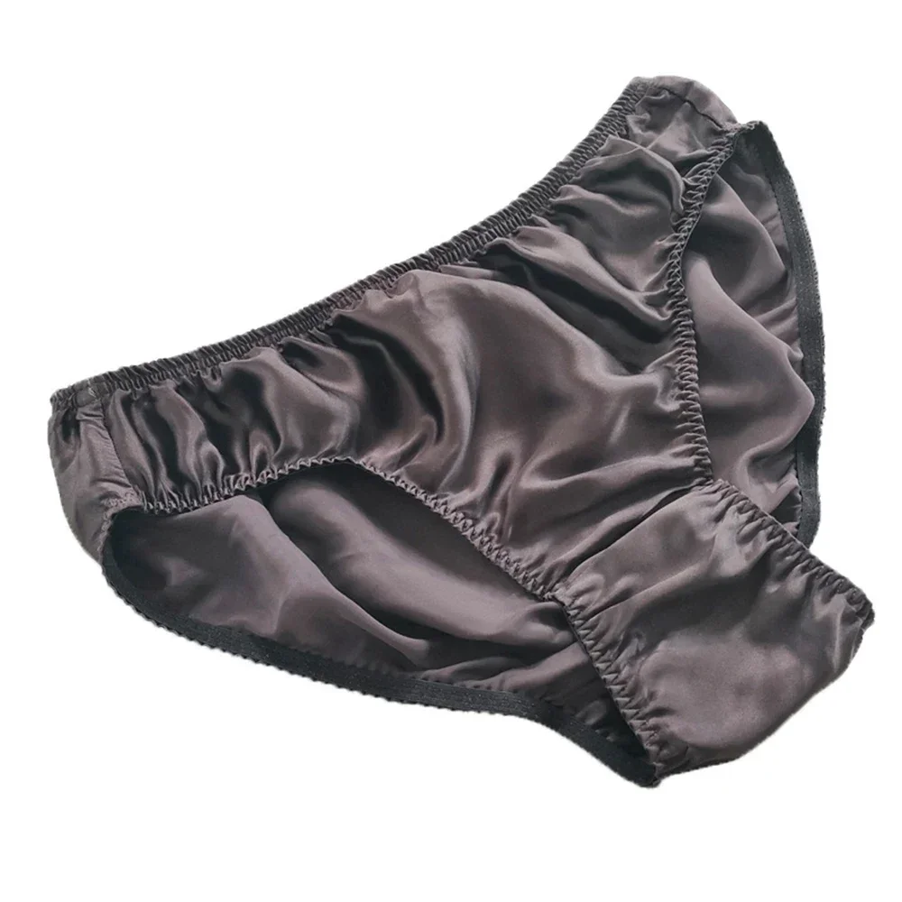 Men Solid Color Low Rise Silk Sexy Breathable Comfortable Soft  Seamless Triangle Brief Solid Color Seamless Stretch Underpants image 3