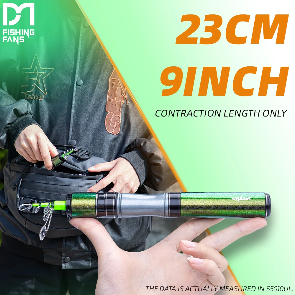 

FISHINGFAN SUPER SHORT MINI 1.53m 1.68m 1.8m UL CARBON TELESCOPIC TRAVEL PORTABLE ULTRALIGHT SOLID TIP FISHING ROD