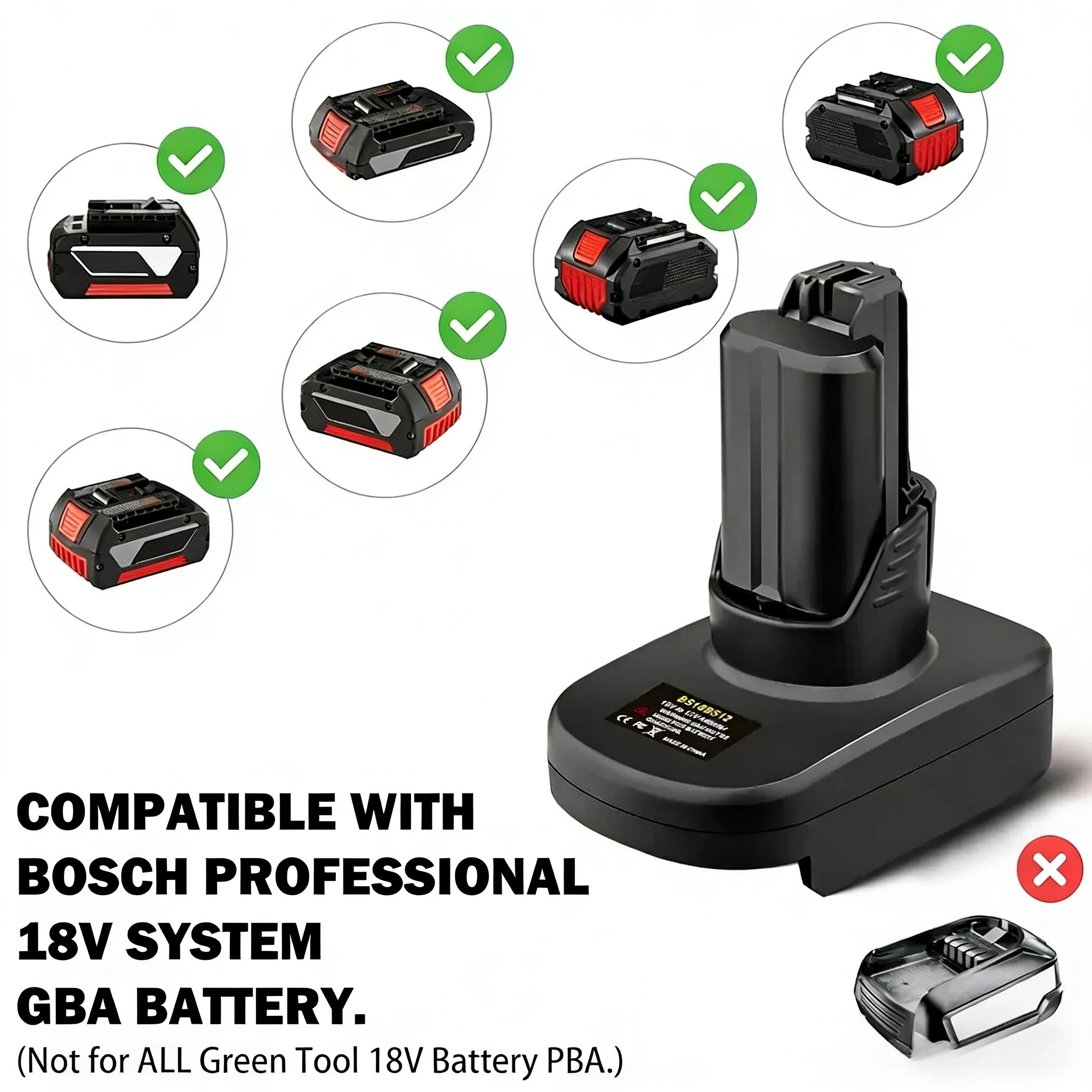 for Bosch 18V to for 10.8V tool Battery Adapter for Bosch 18V GBA Li-ion Battery Converter to for Bosch 12V Power Tool BS18BS12