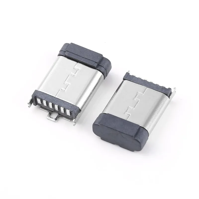 USB 3.1 3A Current Fast Charge Socket Type C 6pin Vertical Patch SMT Female Connector for Headset Charging Box Charging Port