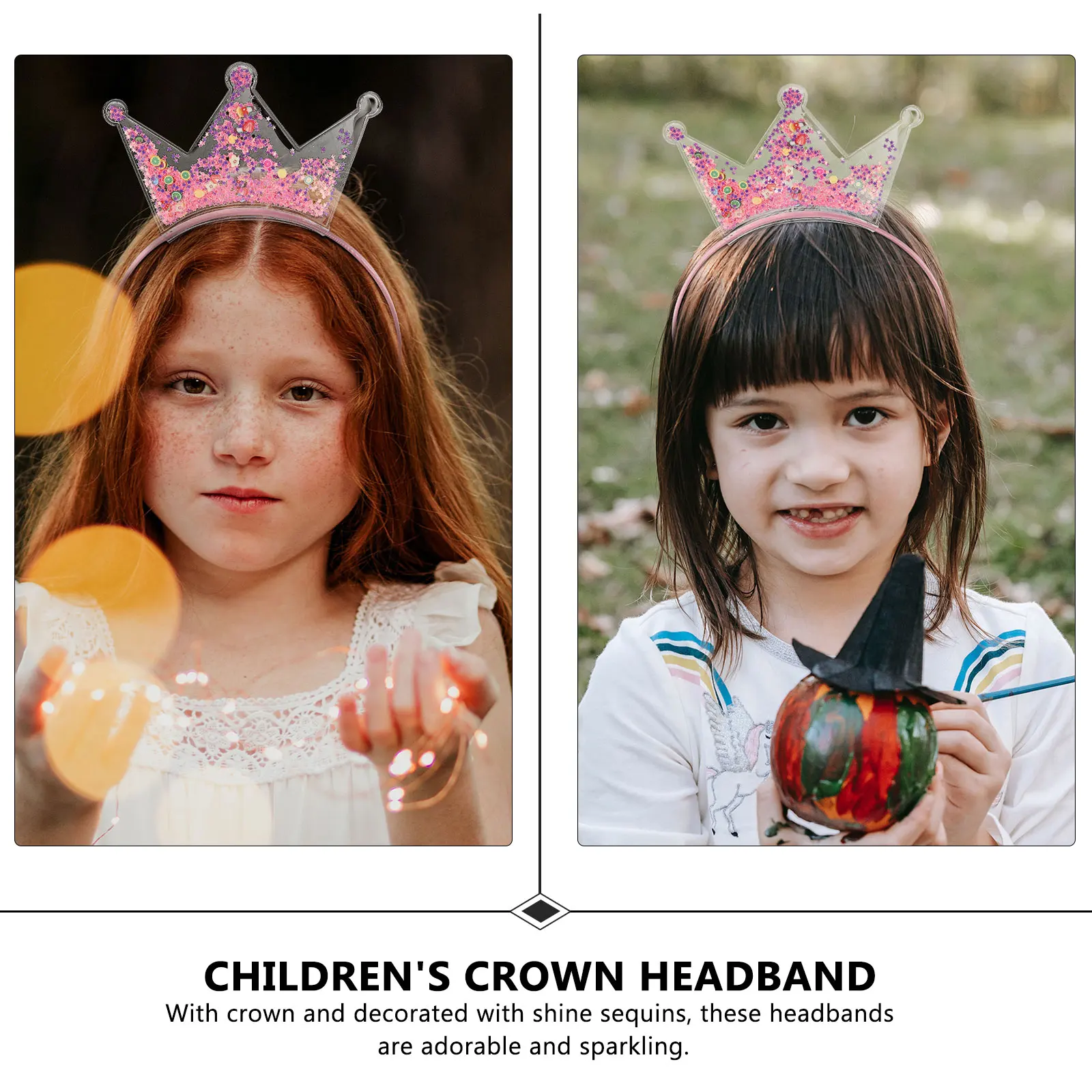 

4pcs Sequin Crown Headb Children Princess Hair Hoop Headdress Party Birthday Festival Cosplay Hair Tools