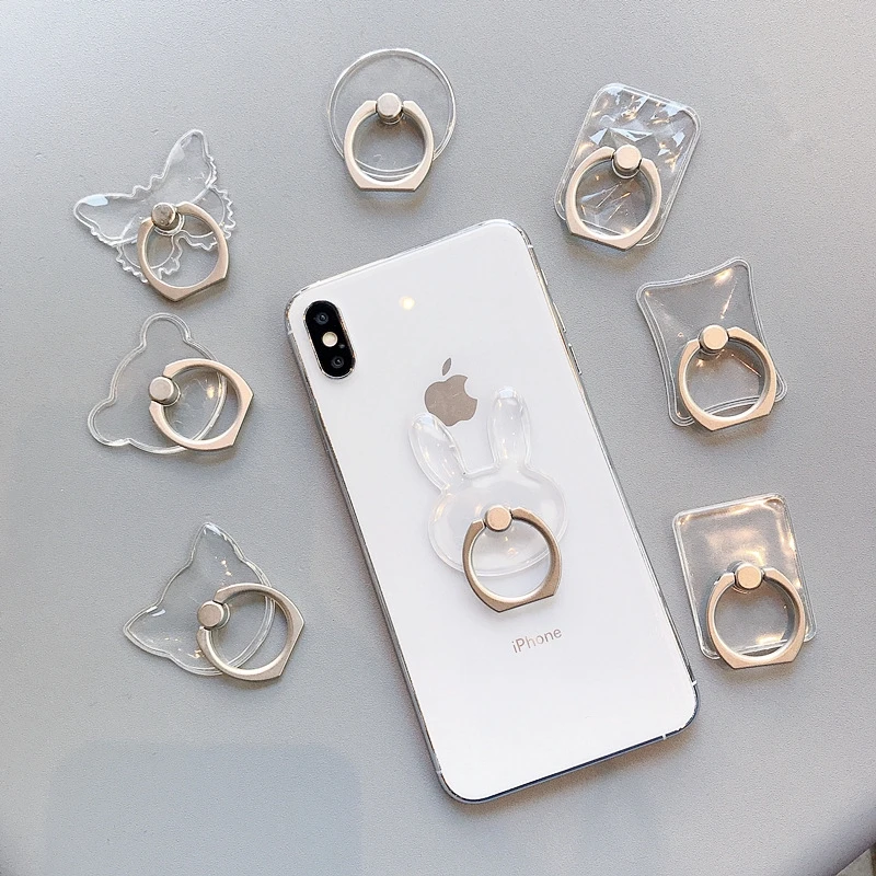 شفافة البنصر حامل هاتف عالمي 360 دوران تدور حلقة حامل دعم آيفون 13 12 برو سامسونج هواوي شاومي